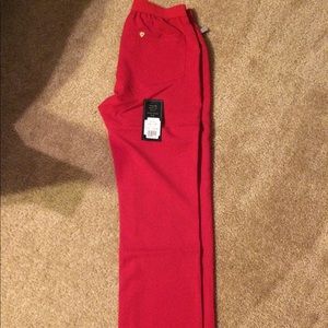 Red Careisma scrub pants and shirt